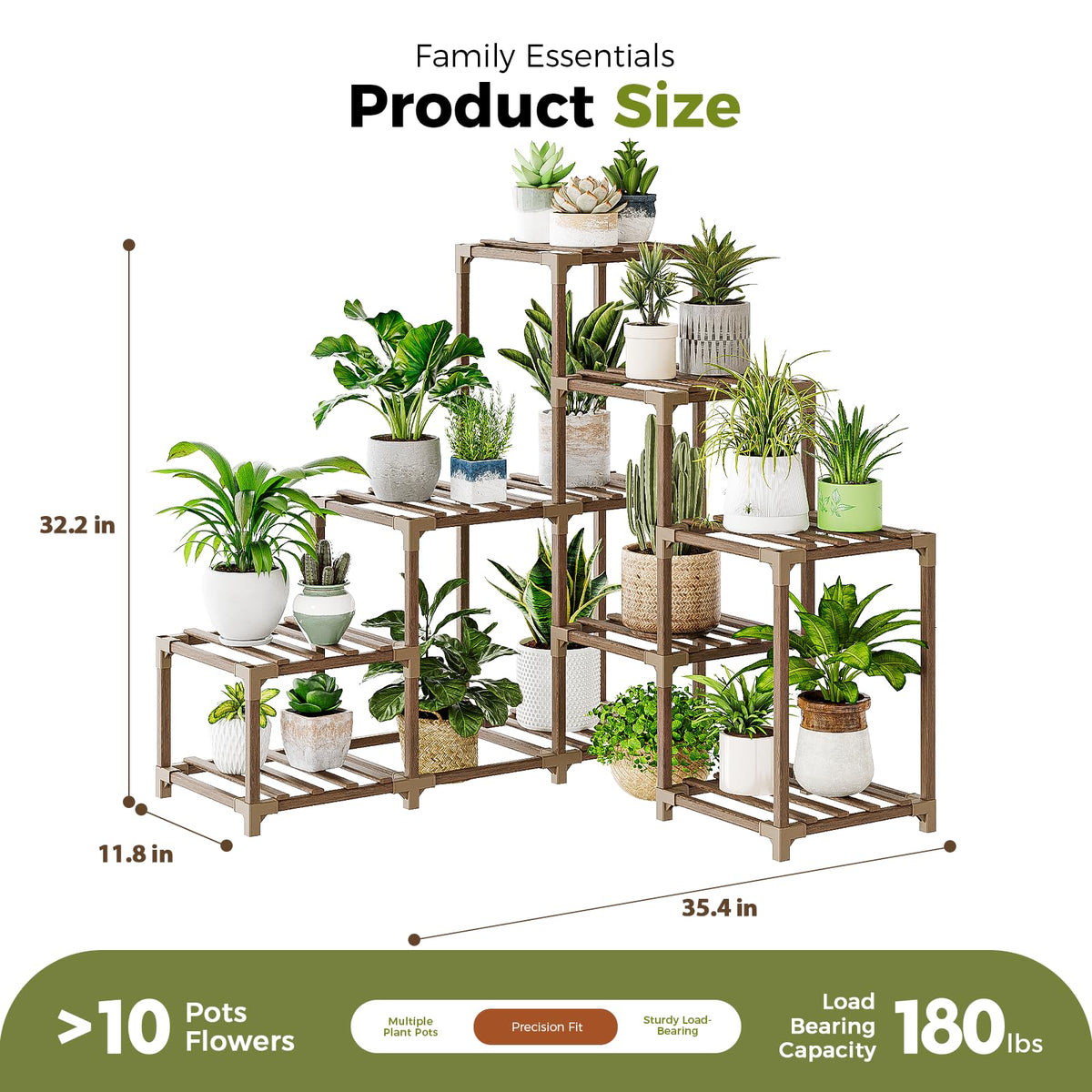 Plant Stand Indoor Corner Plant Shelf Outdoor for Multiple Plants (10 Count)