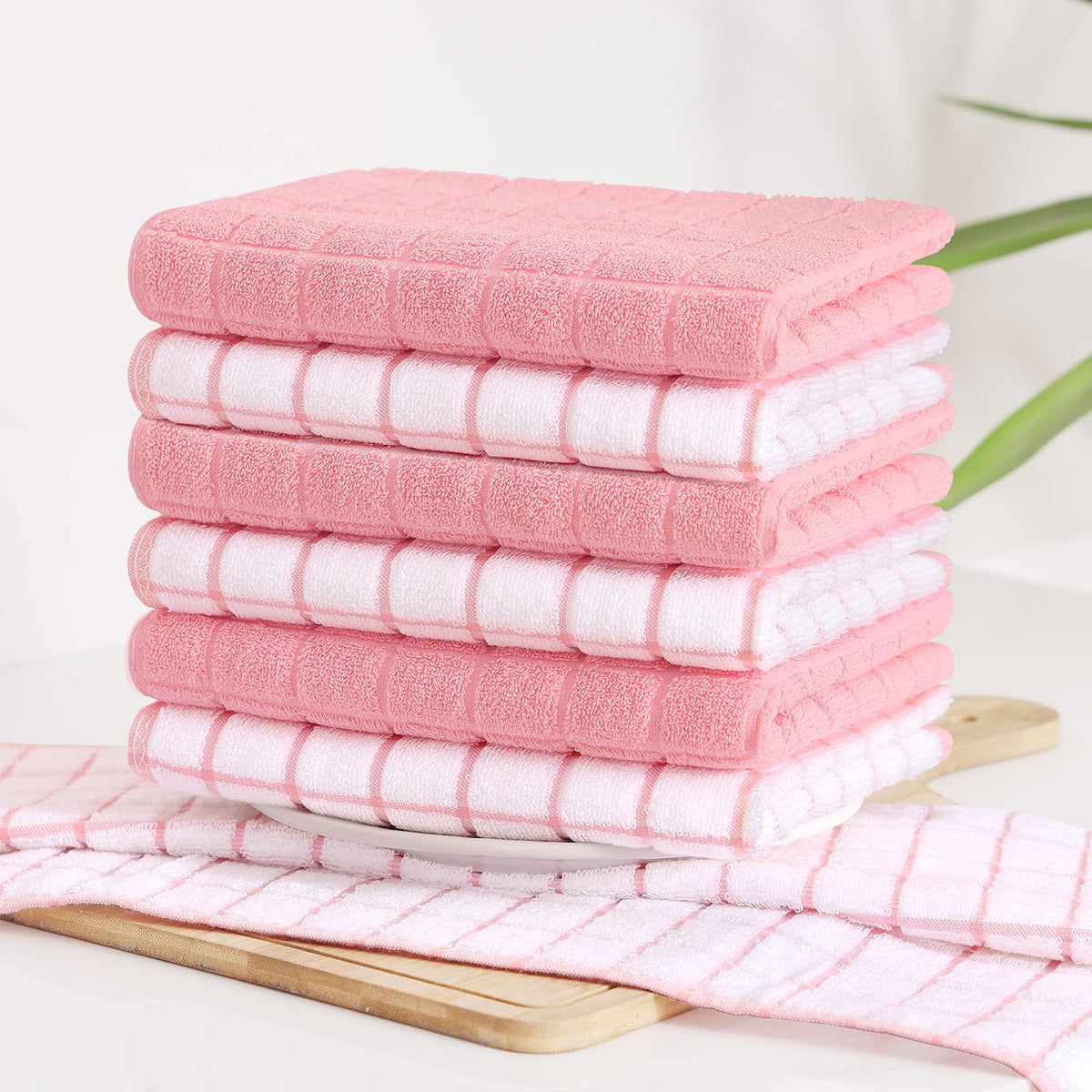 Large Premium Cotton Kitchen Towels 16"x 28" (4 Count)
