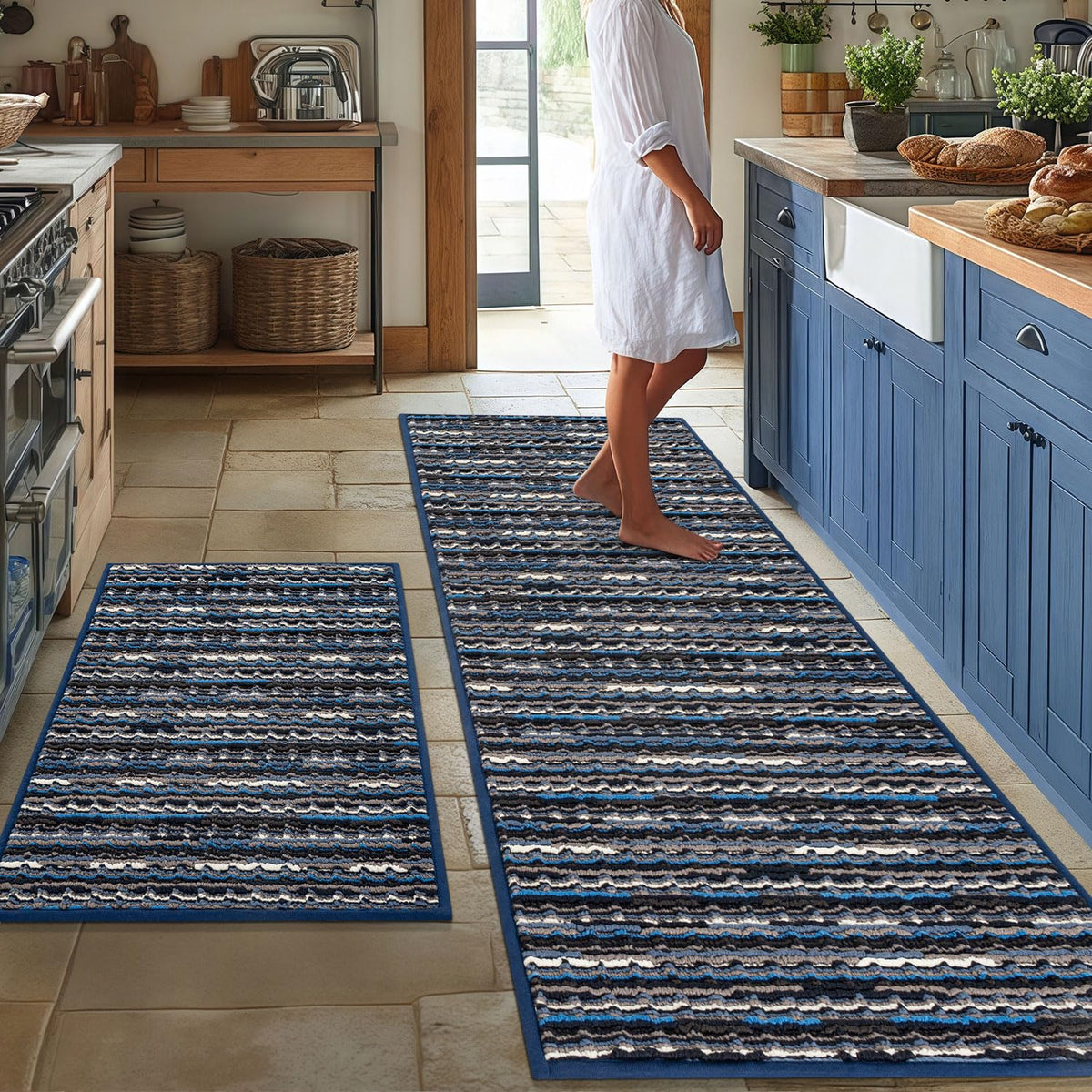 Kitchen Rugs Sets of 2 (13.47 Sq Ft)