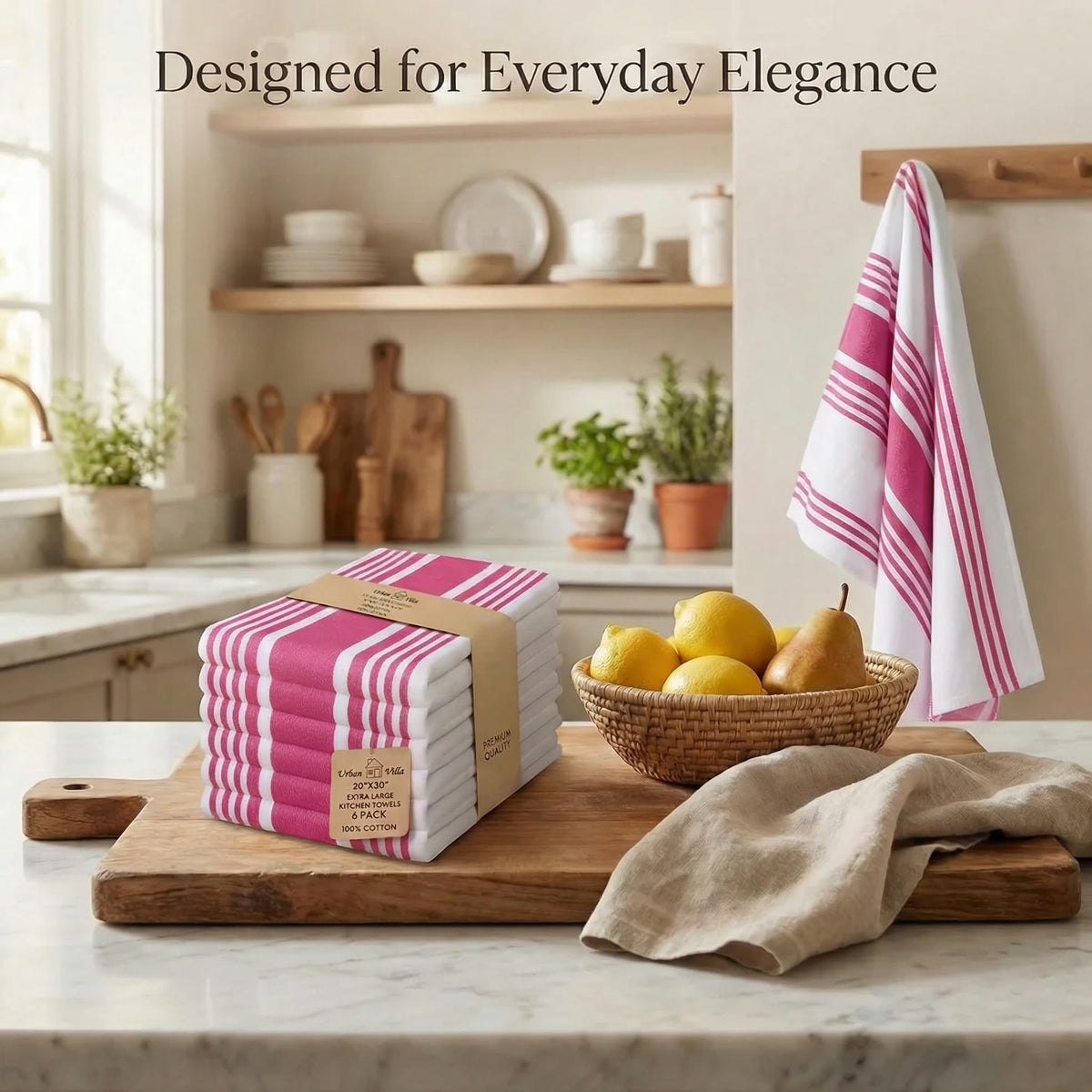 Kitchen Towels Cotton Dish Towel 20”x30” (6 Count)