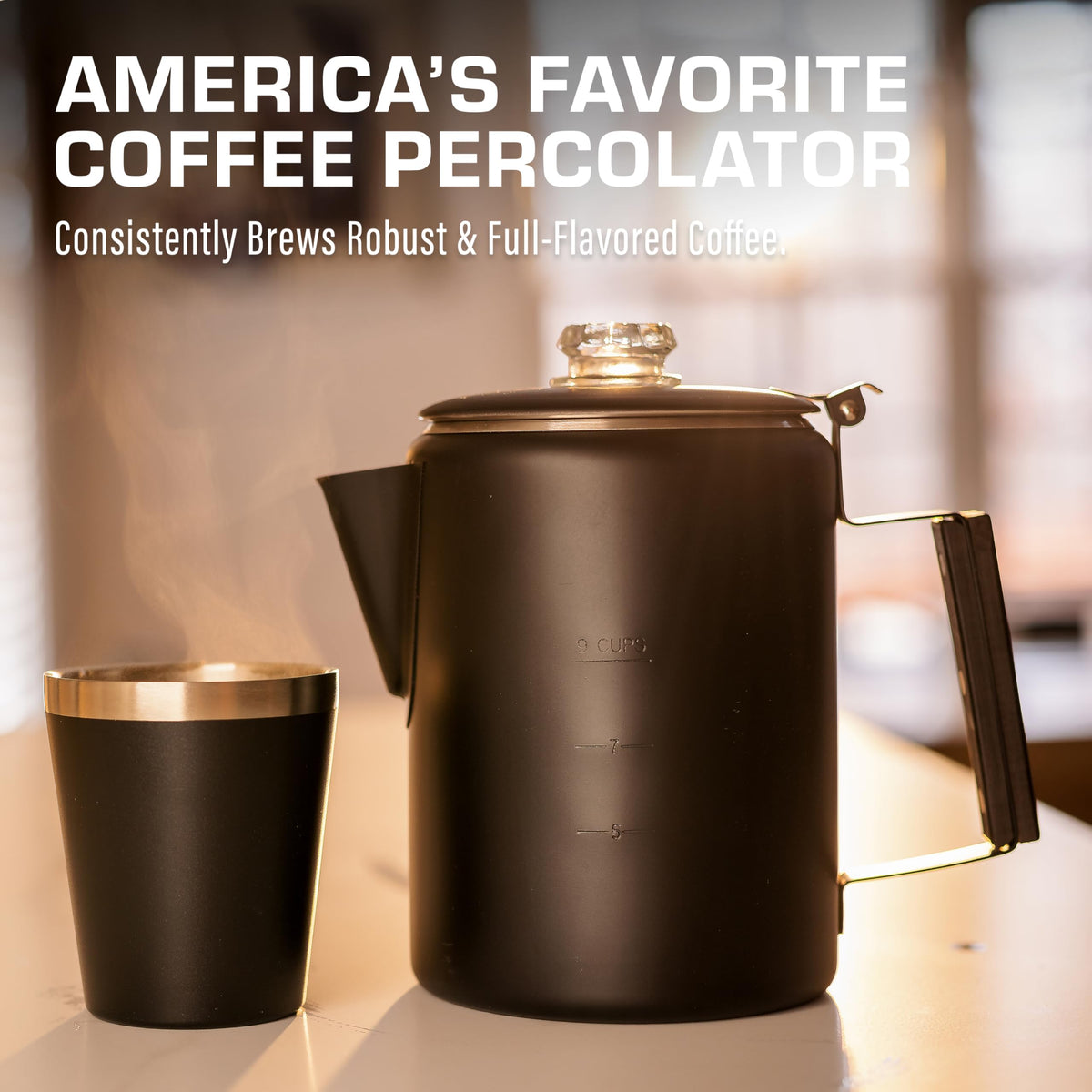 Bozeman Black Percolator Coffee Pot