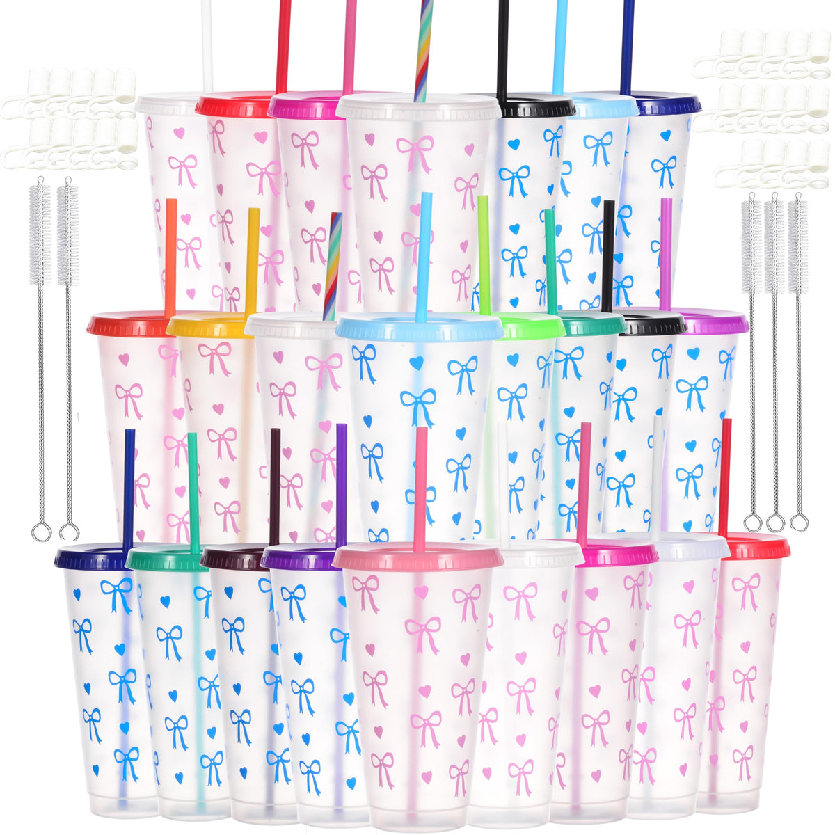 24 oz Reusable Plastic Cups (24 Count)