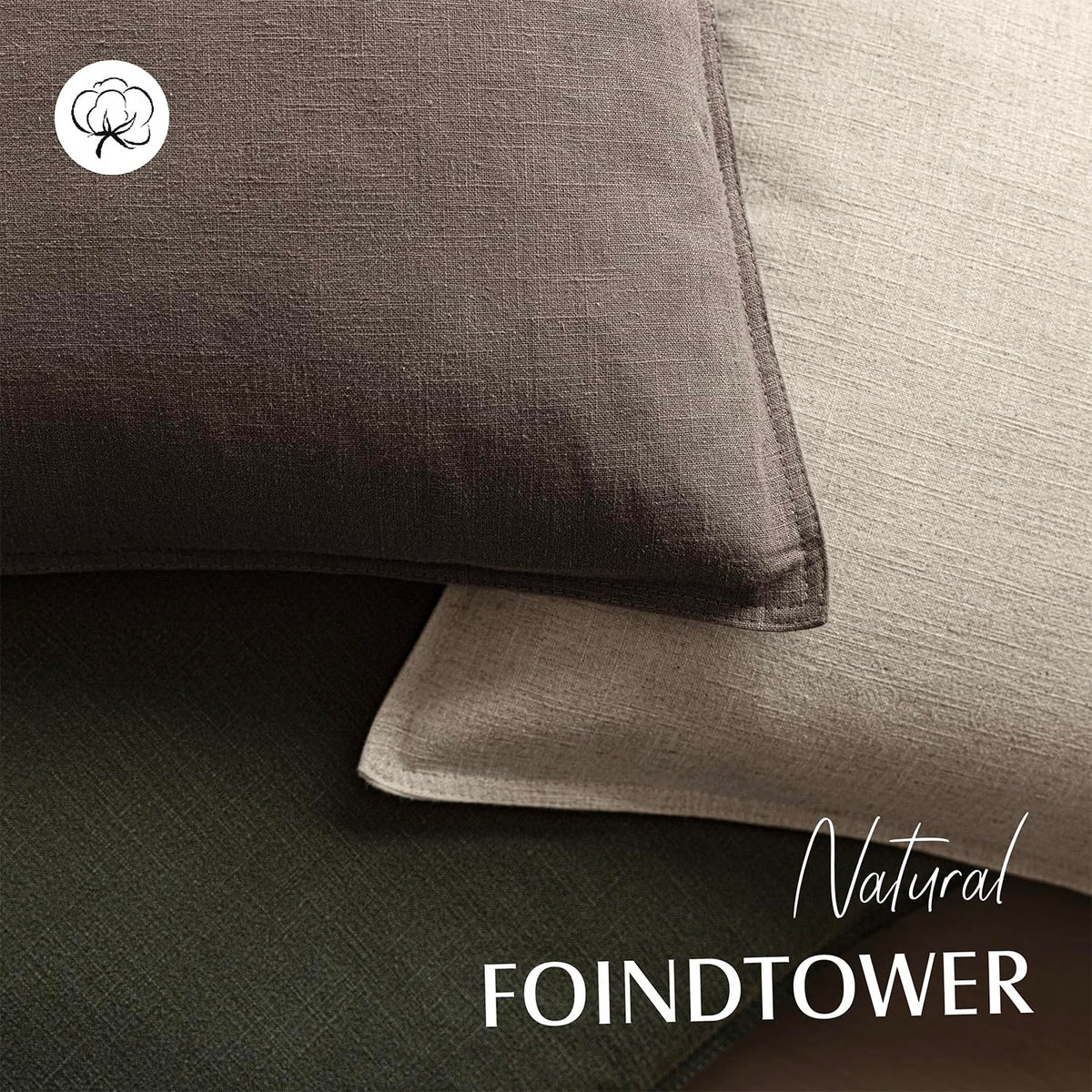 Set of 2 Decorative Linen Solid Throw Pillow Covers Soft Accent Euro Cushion Case Farmhouse Neutral Pillowcase for Chair Couch Sofa Bedroom Living Room Home Decor 18 x 18 Inch Light coffee (2 Count)