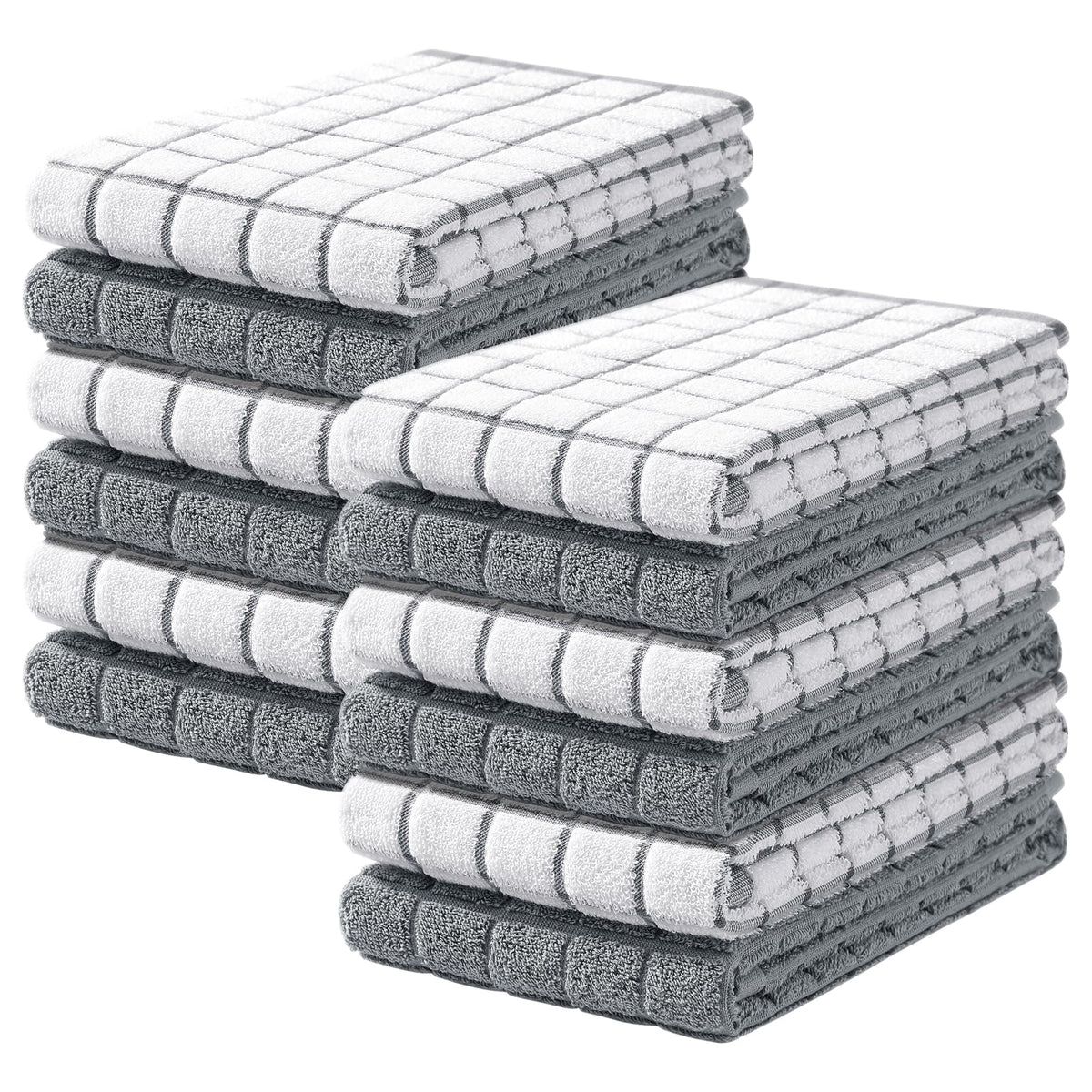 Large Premium Cotton Kitchen Towels 16"x 28" (12 Count)