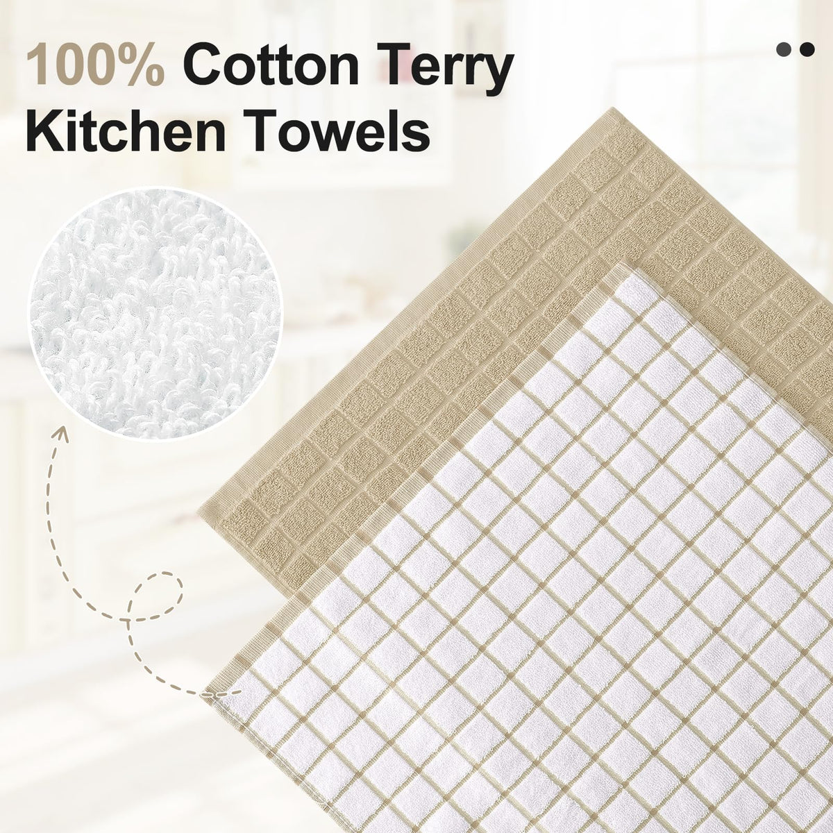 Large Premium Cotton Kitchen Towels 16"x 28" (8 Count)