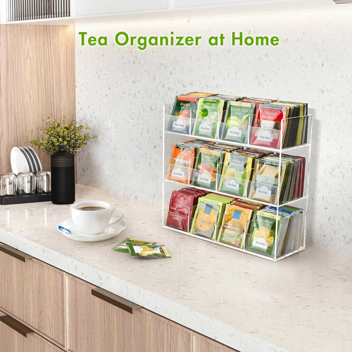 Acrylic Tea Bag Organizer for 216 Tea Packets