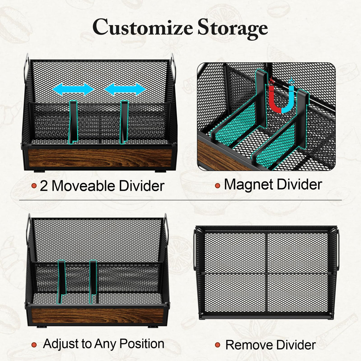 Countertop Coffee Station Organizer