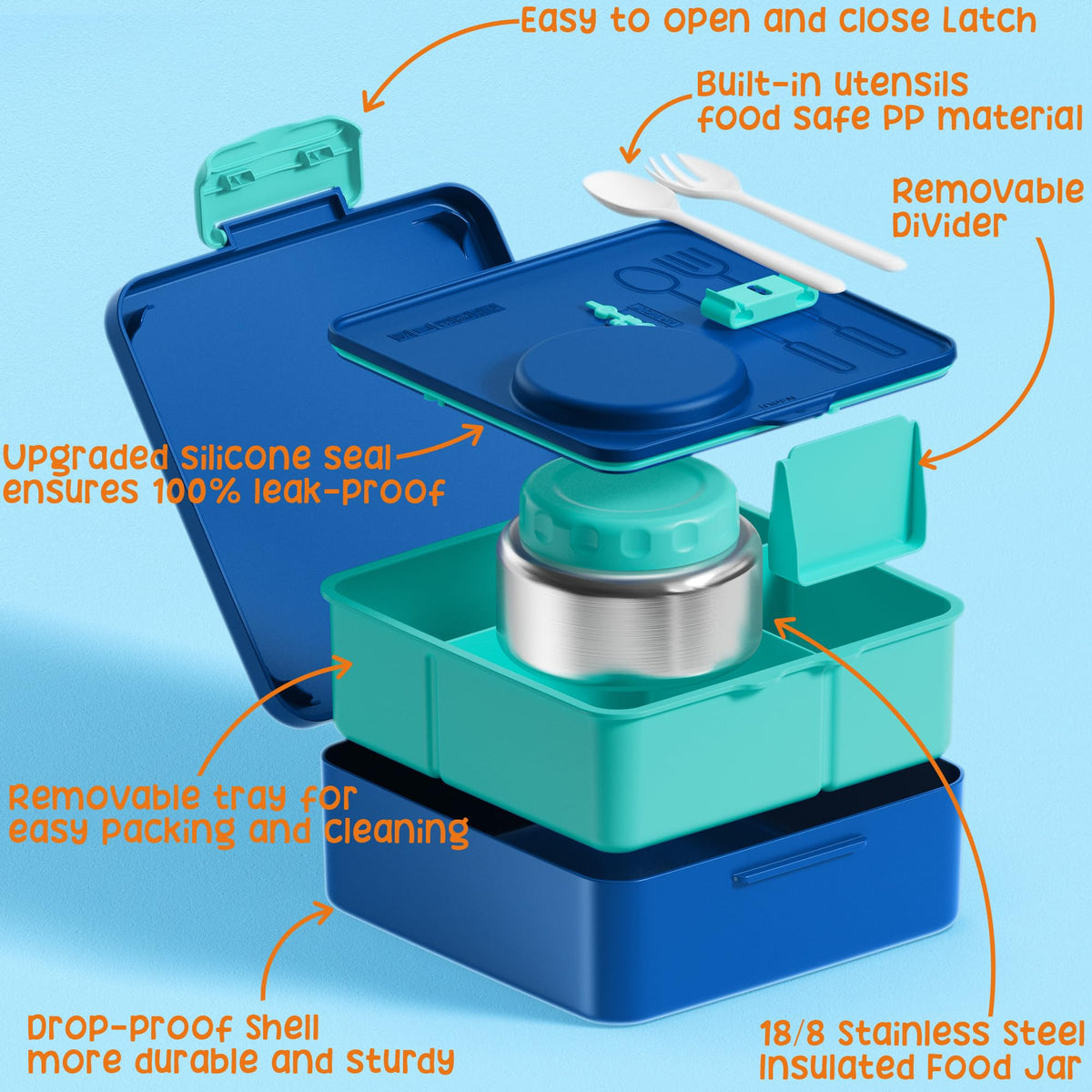Bento Box for Kids Adults (3 or 4 Count)