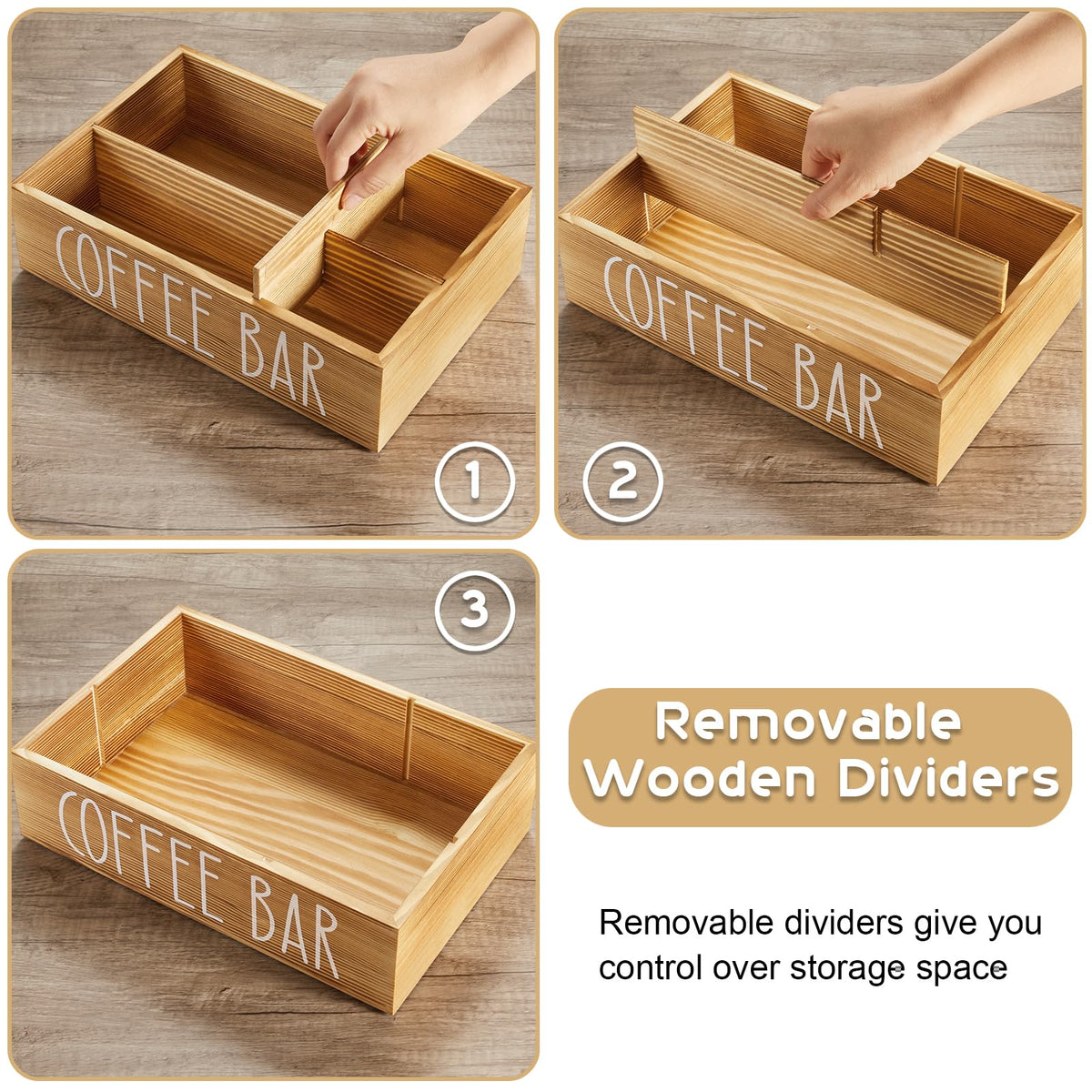 Brown Coffee Station Organizer