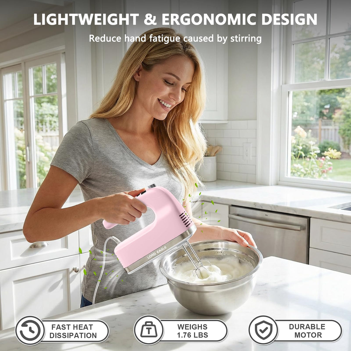 9 Speed Digital Hand Mixer Electric Handheld