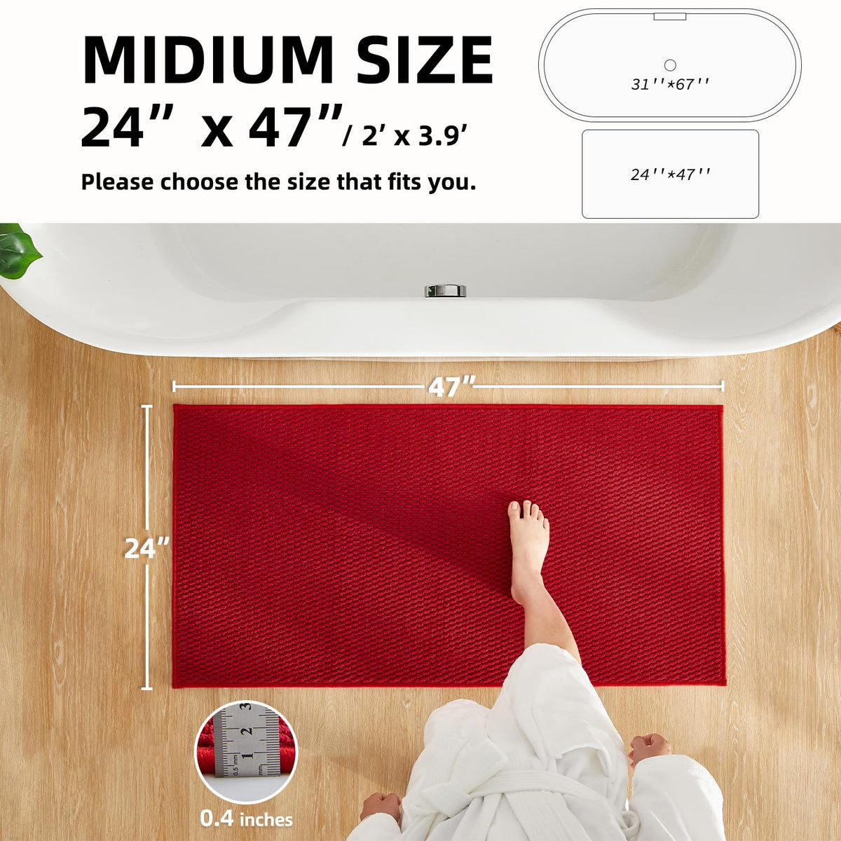Christmas Bathroom Rugs Non Slip Washable