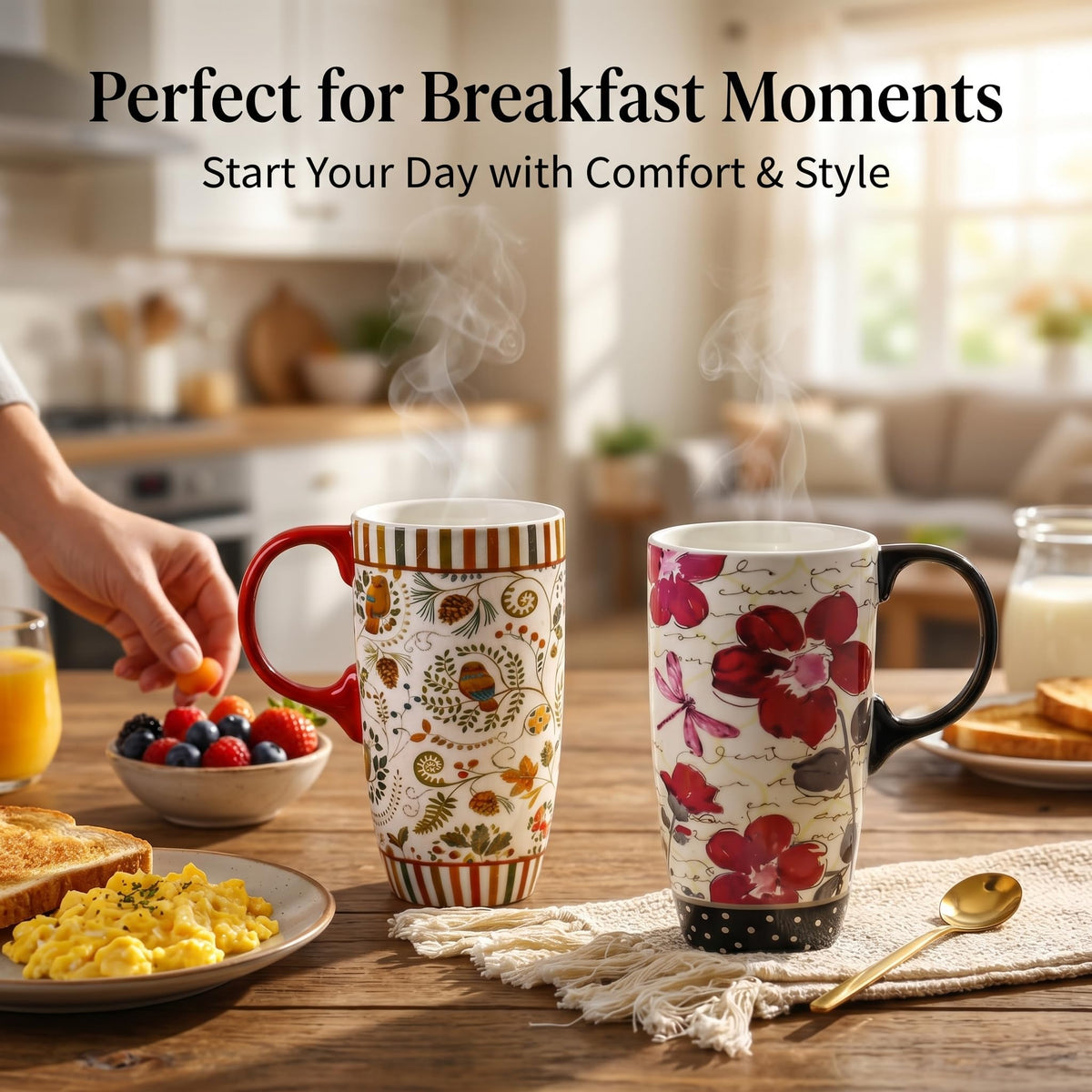 Ceramic Travel Mugs Set of 2 (2 Count)
