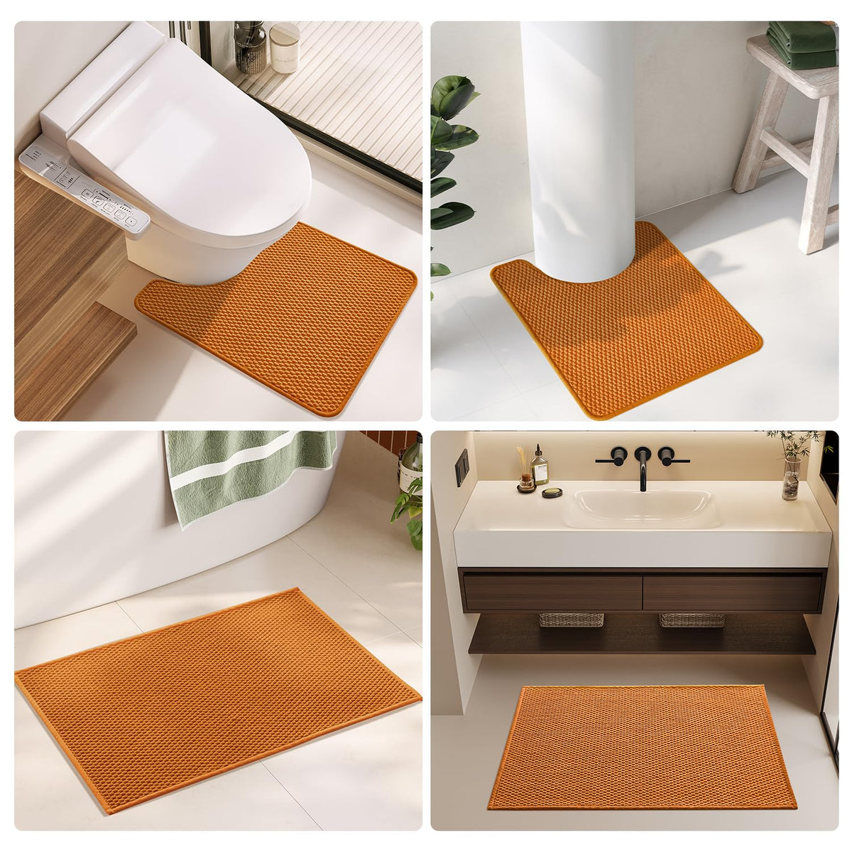 Bathroom Rugs Non Slip Washable (6.6664 Sq Ft)