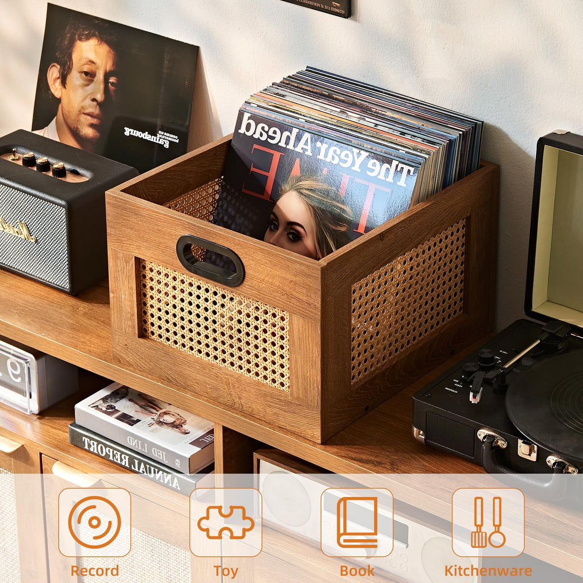 2 Pack Vinyl Record Storage Crates