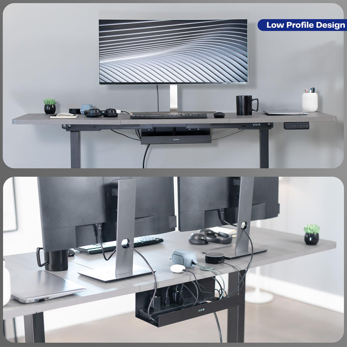 Black 17 inch Extra Deep Cable Management Tray