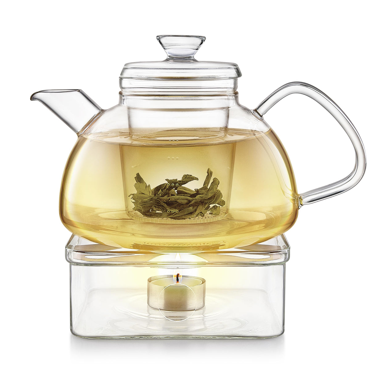Innovative Filtered Borosilicate Glass Teapot With Microdot Whole Leaf Tea Glass Infuser