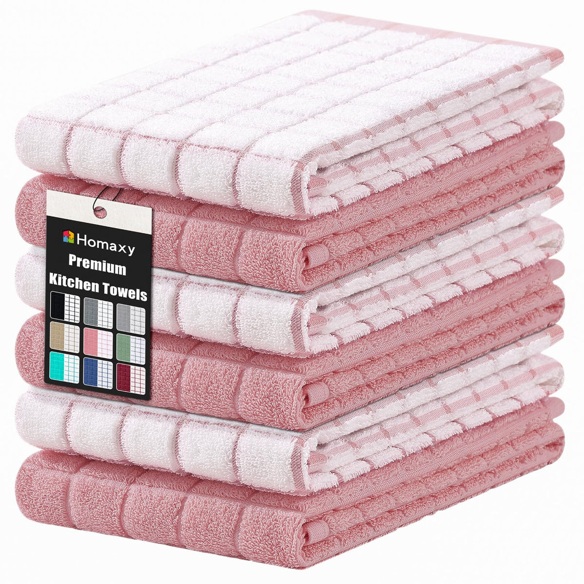 Large Premium Cotton Kitchen Towels 16"x 28" (6 Count)