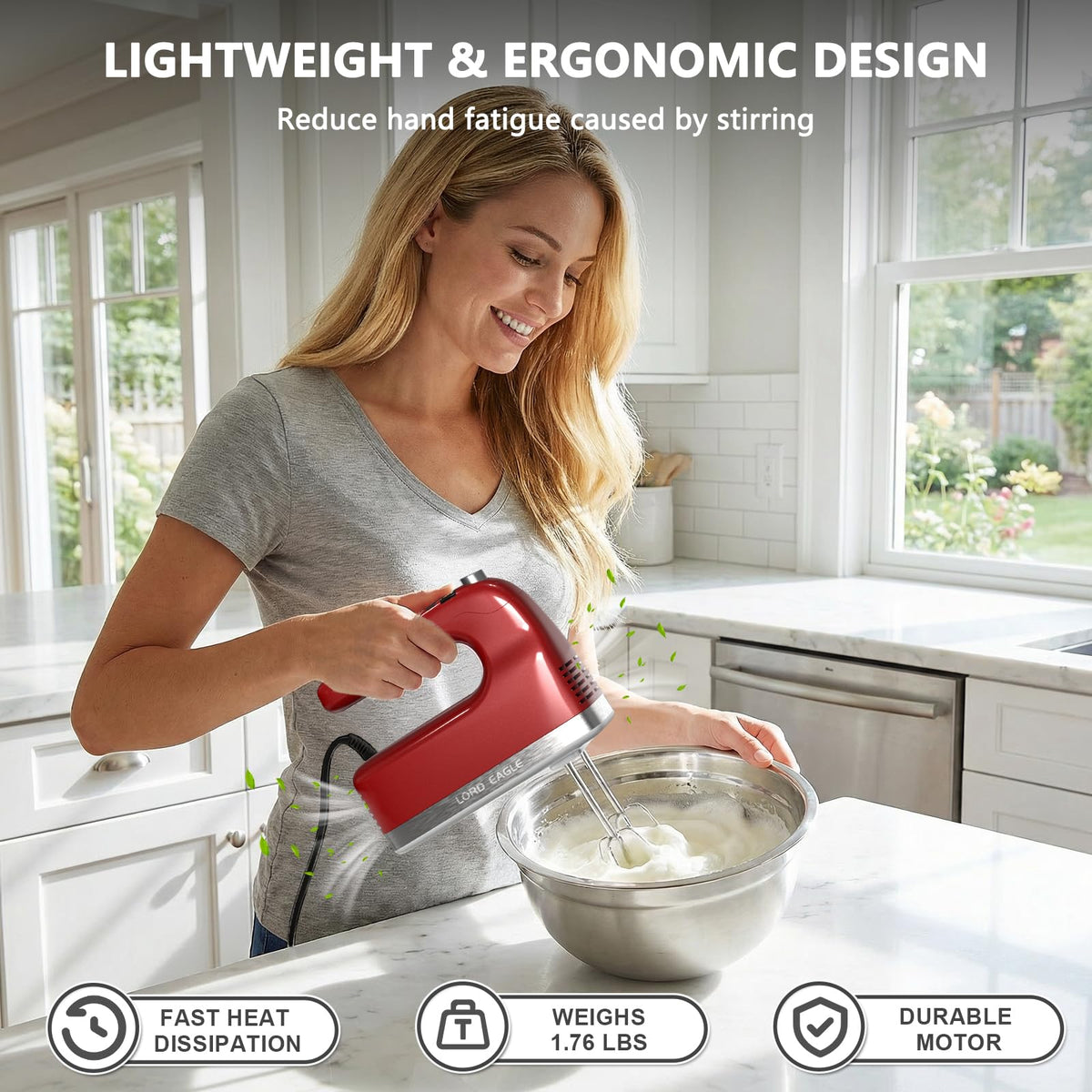 9 Speed Digital Hand Mixer Electric Handheld