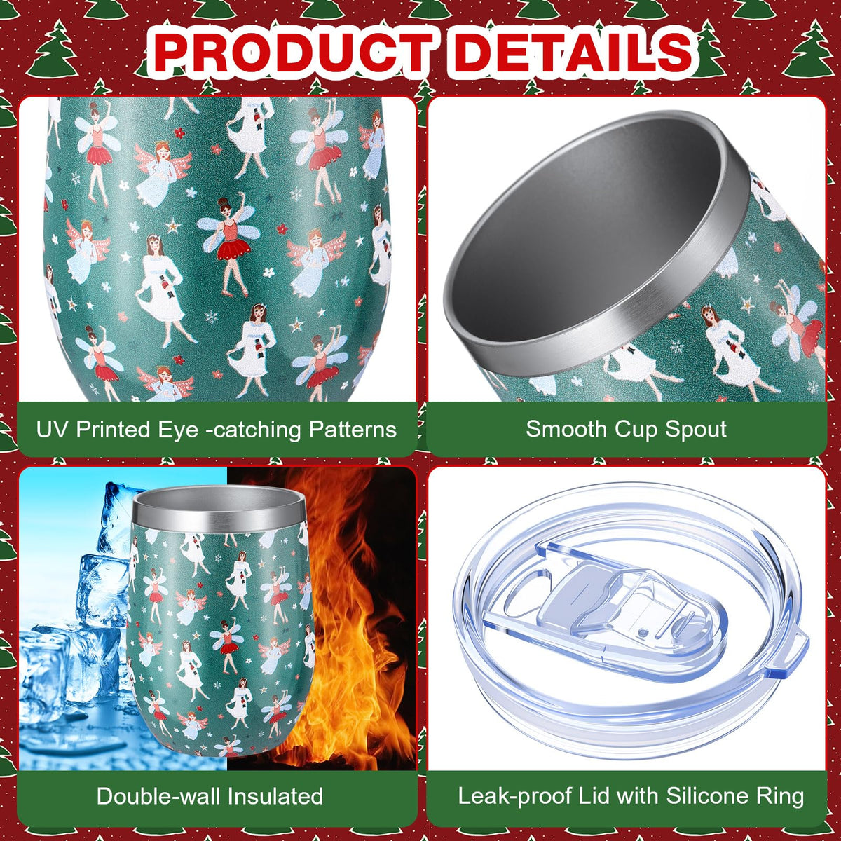 12 Pack Christmas Tumbler Bulk with Lid and Straw Brush (12 Count)