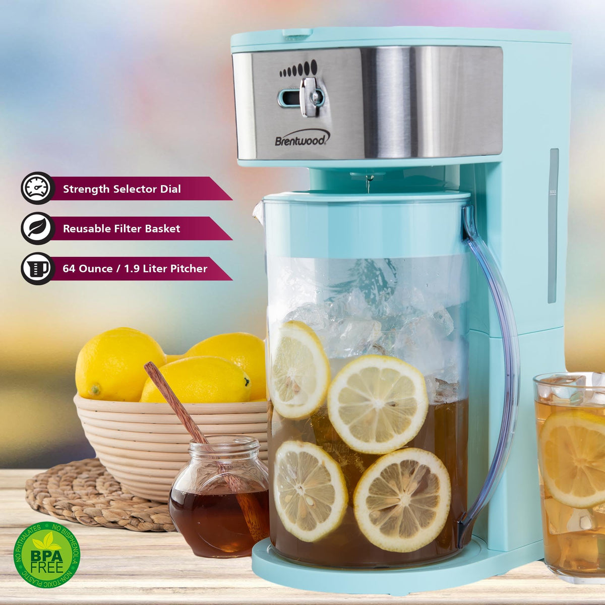 KT 2150BL Iced Tea and Coffee Maker with 64 Ounce Pitcher