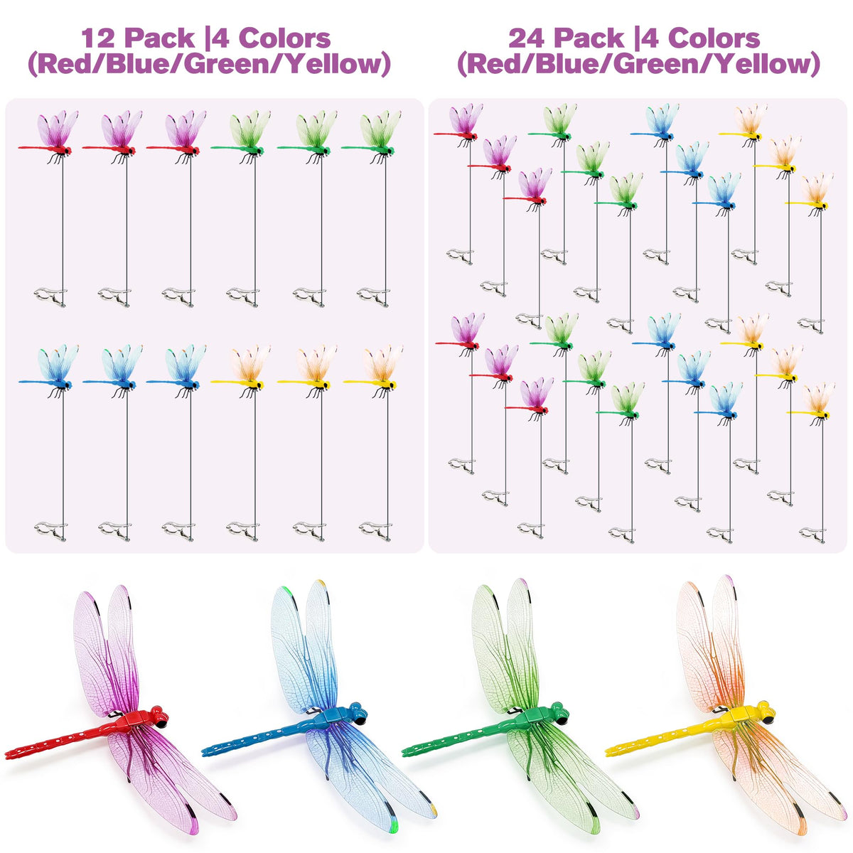 24 Pack Dragonfly Clips (24 Count)