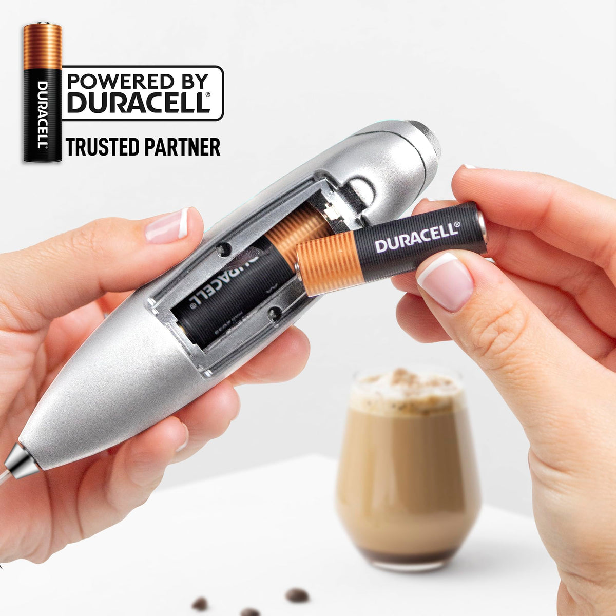 Powerful Milk Frother Wand With Duracell Batteries