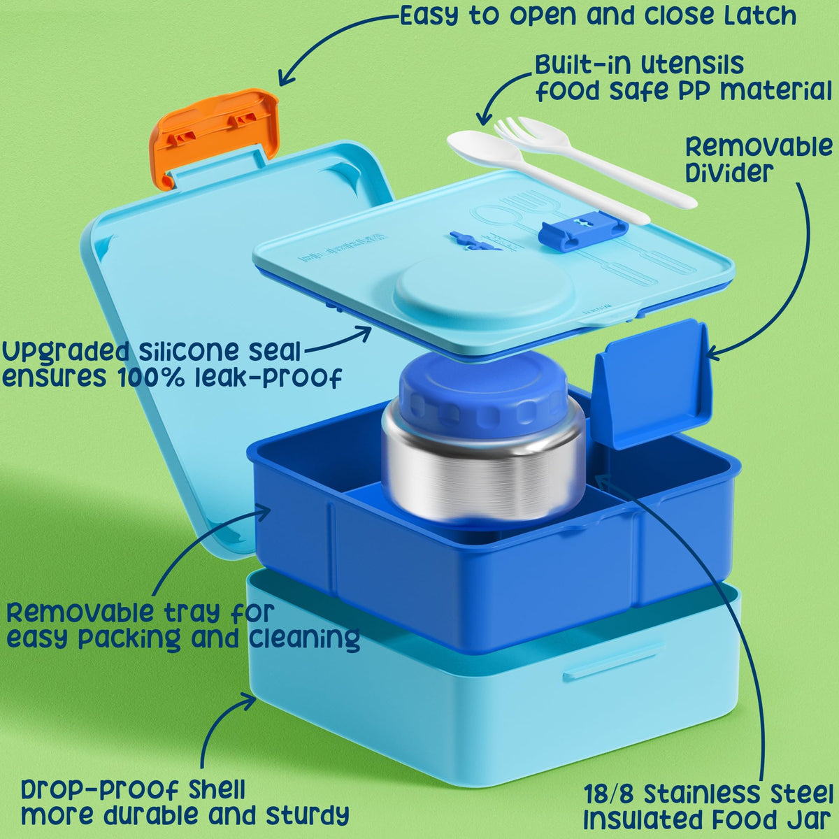 Bento Box for Kids Adults (3 or 4 Count)