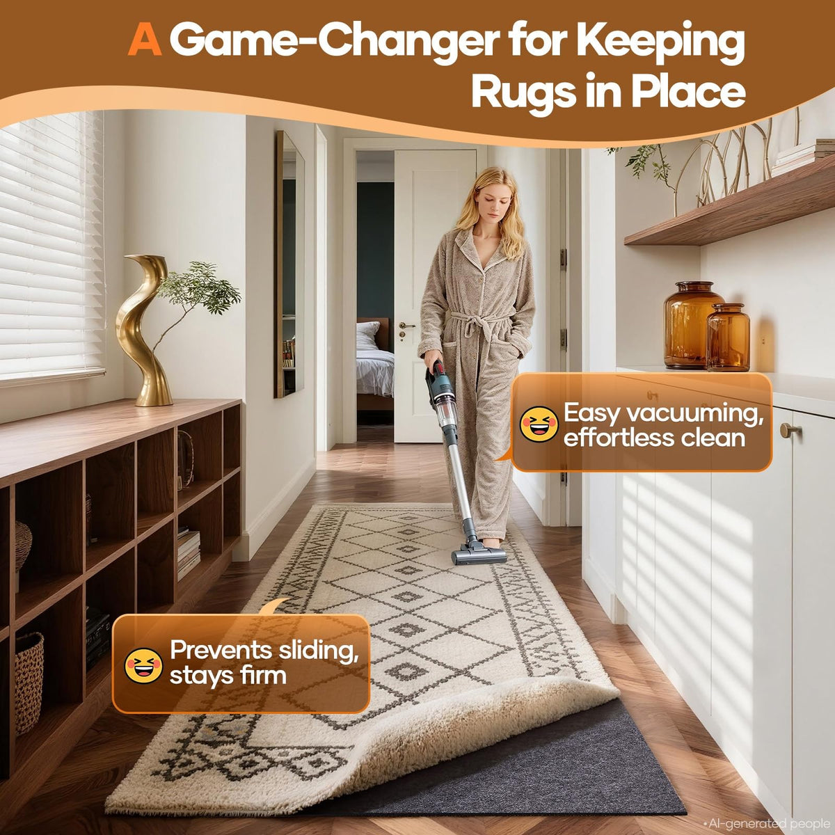 Non Slip Cushioned Rug Pad Gripper (22.5 Sq Ft)