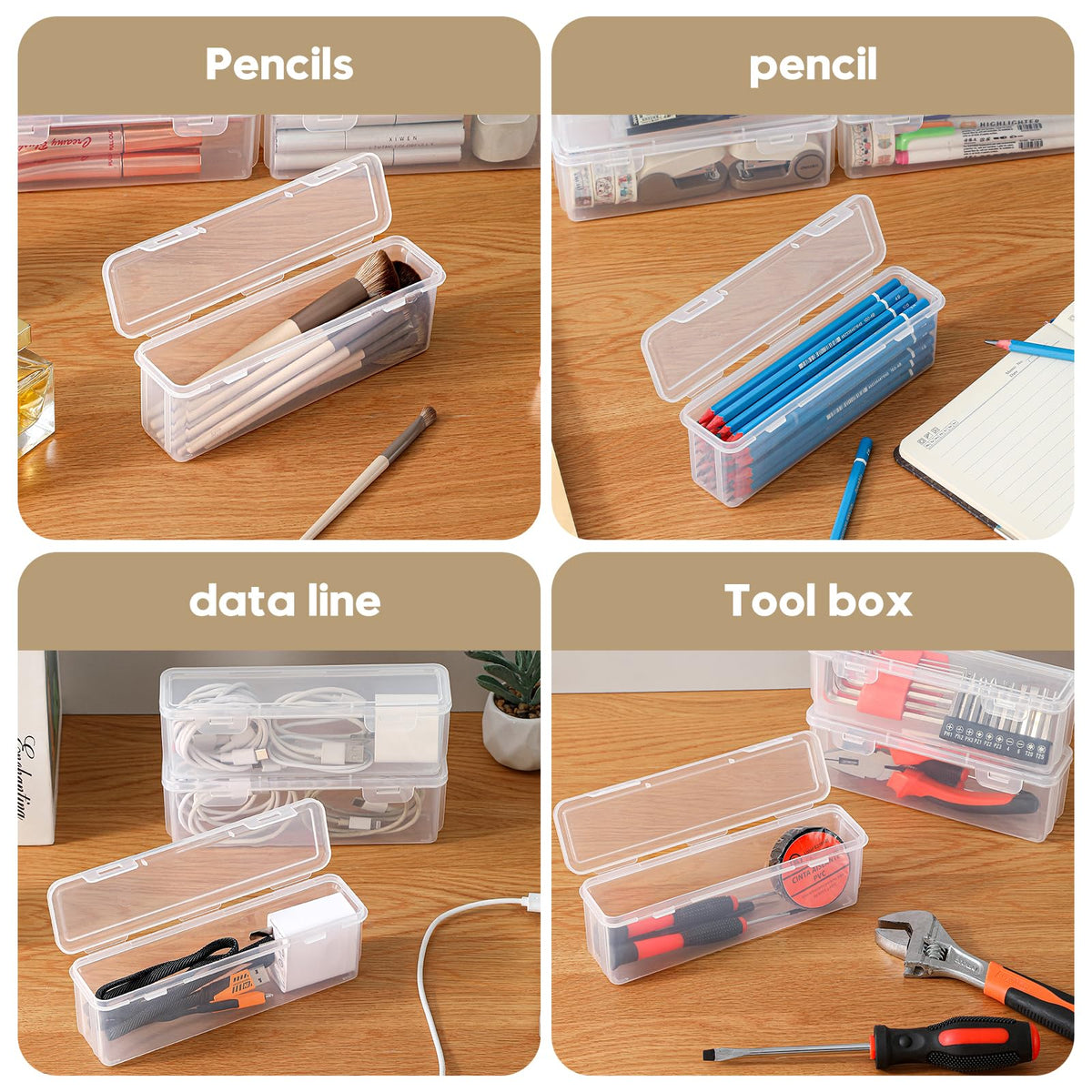 10 Pack Slim Narrow Storage Box (10 Count)