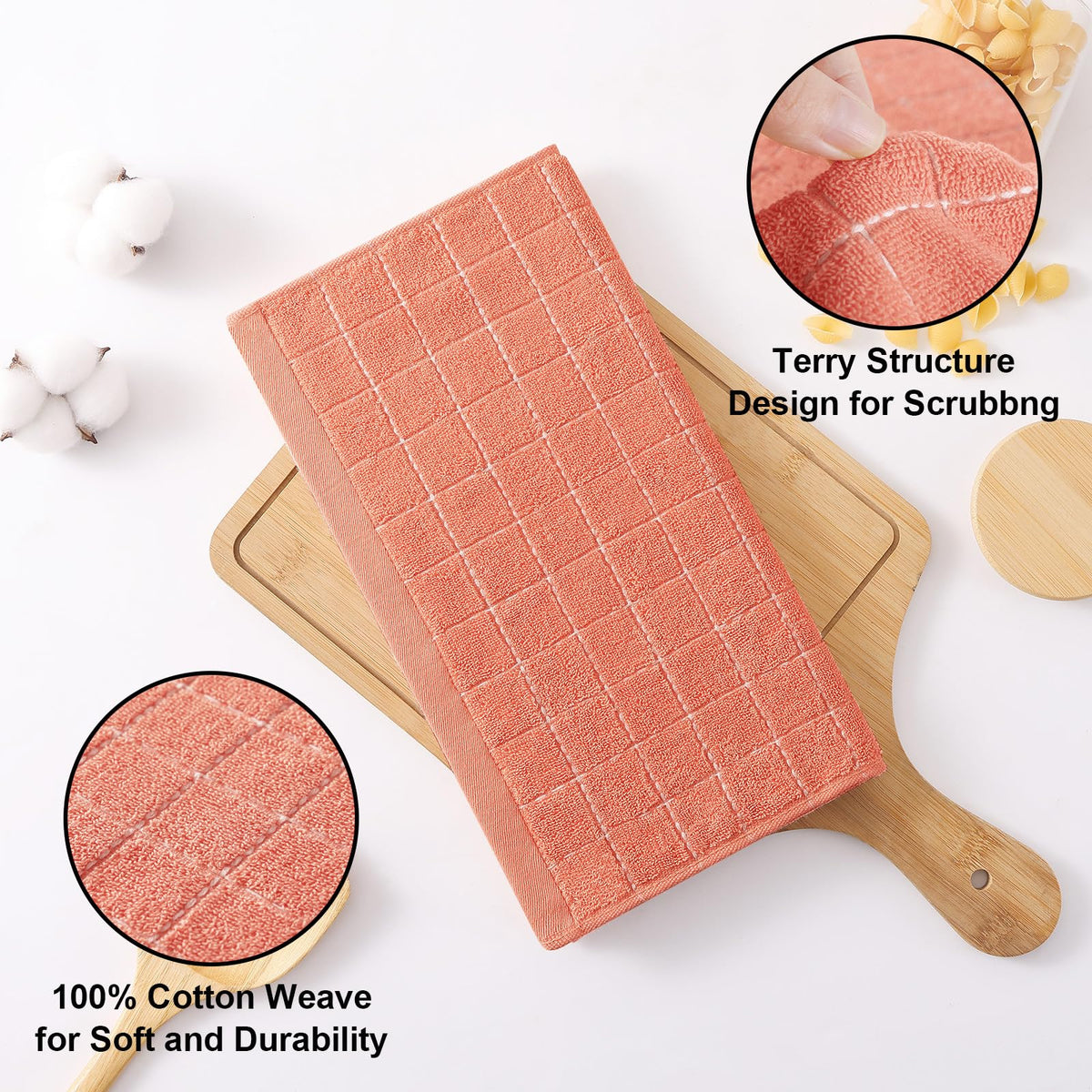 100% Cotton Terry Kitchen Dish Cloths (8 Count)