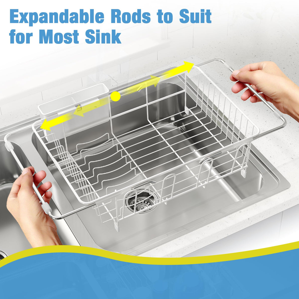 White Dish Drying Rack in Sink