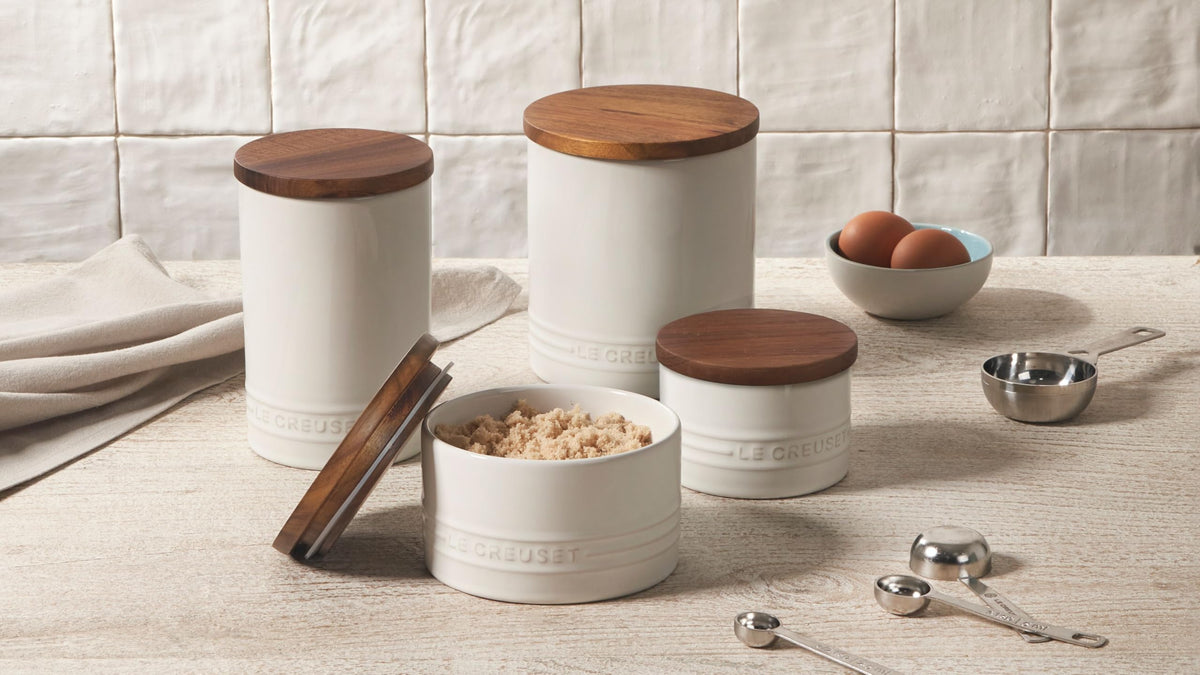 Stoneware Salt Cellar and Storage Canister