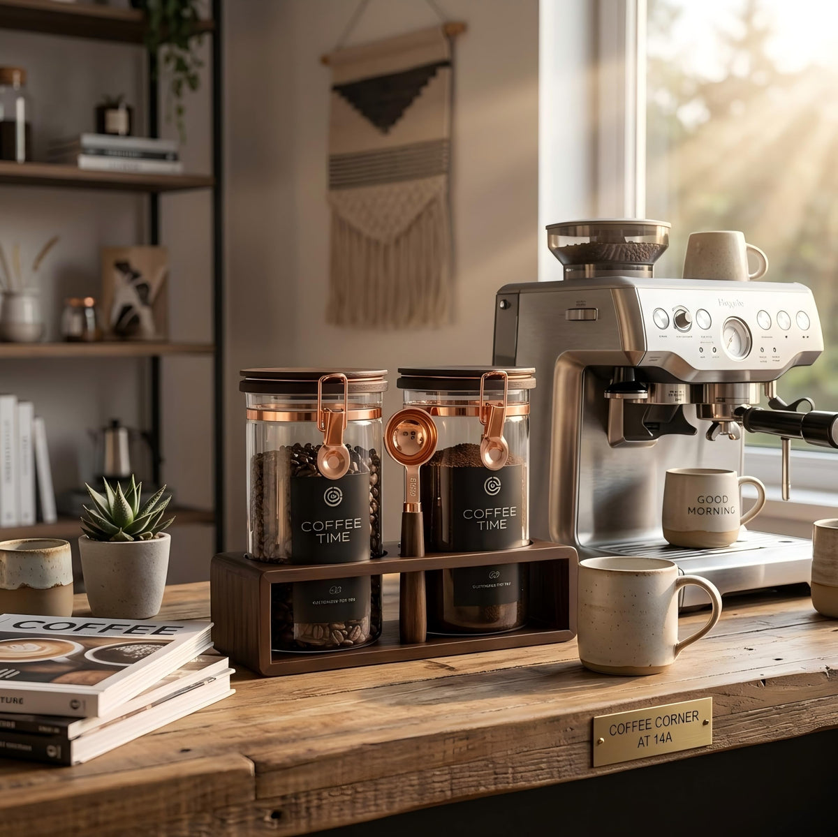 Glass Coffee & Sugar Canister Set (2 Count)