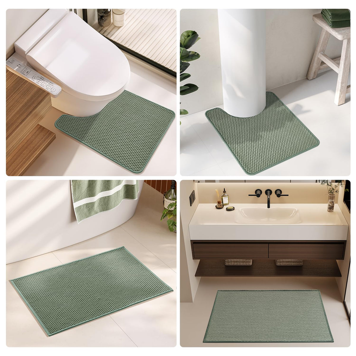 Small Bathroom Rugs Non Slip Washable Bath Rugs Super Absorbent Bathroom Rug Thin Quick Dry Low Pile Bath Mats