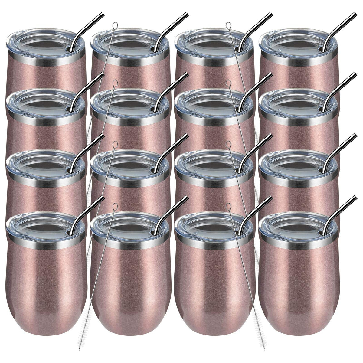 12oz Wine Tumbler 16 Pack Bulk Gifts for Women (16 Count)