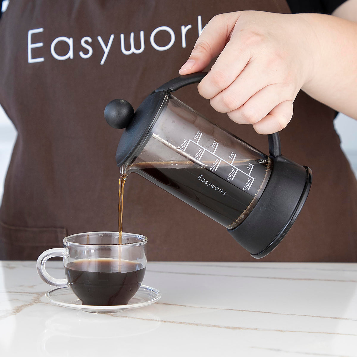 Eclipse French Press 12 oz Coffee Tea Maker with Borosilicate Glass