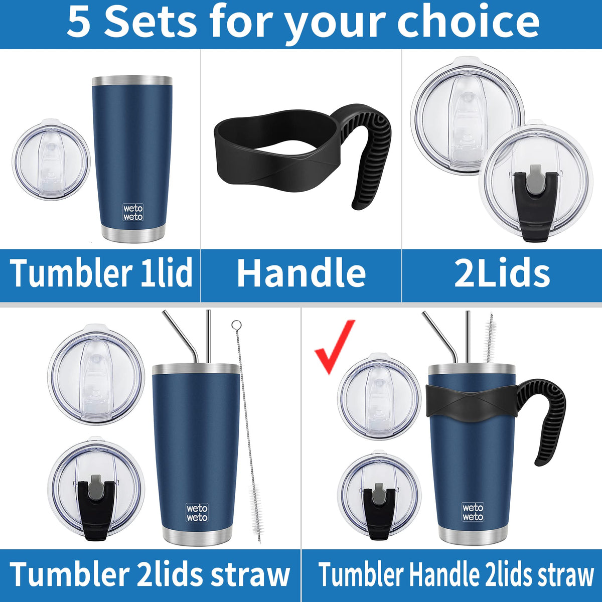 20oz Tumbler with 2 lids and 2 straws