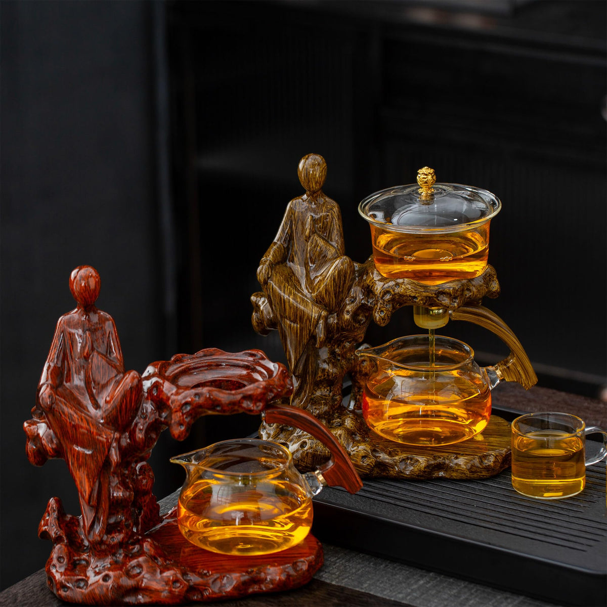 Kungfu Tea Sets Semi Automatic Glass Teapot Set (12 Fl Oz)