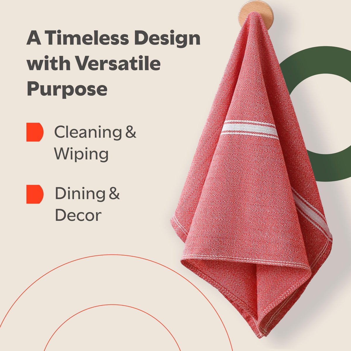 Classic 15 Pack 100% Natural Cotton Kitchen Towel Set (15 Count)