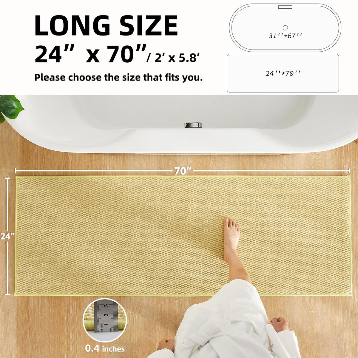 Bathroom Runner Rugs (11.67 Sq Ft)
