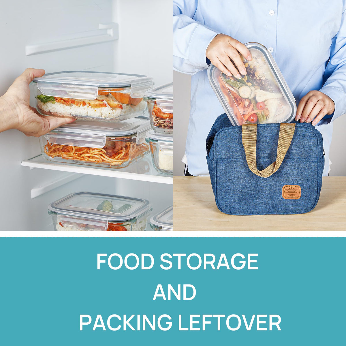 5 Pack 35oz Glass Food Storage Containers with Lids (5 Count)