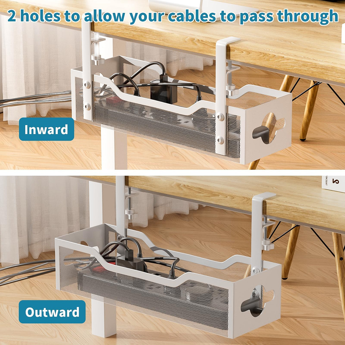 Under Desk Cable Management Tray 3 Pack (3 Count)