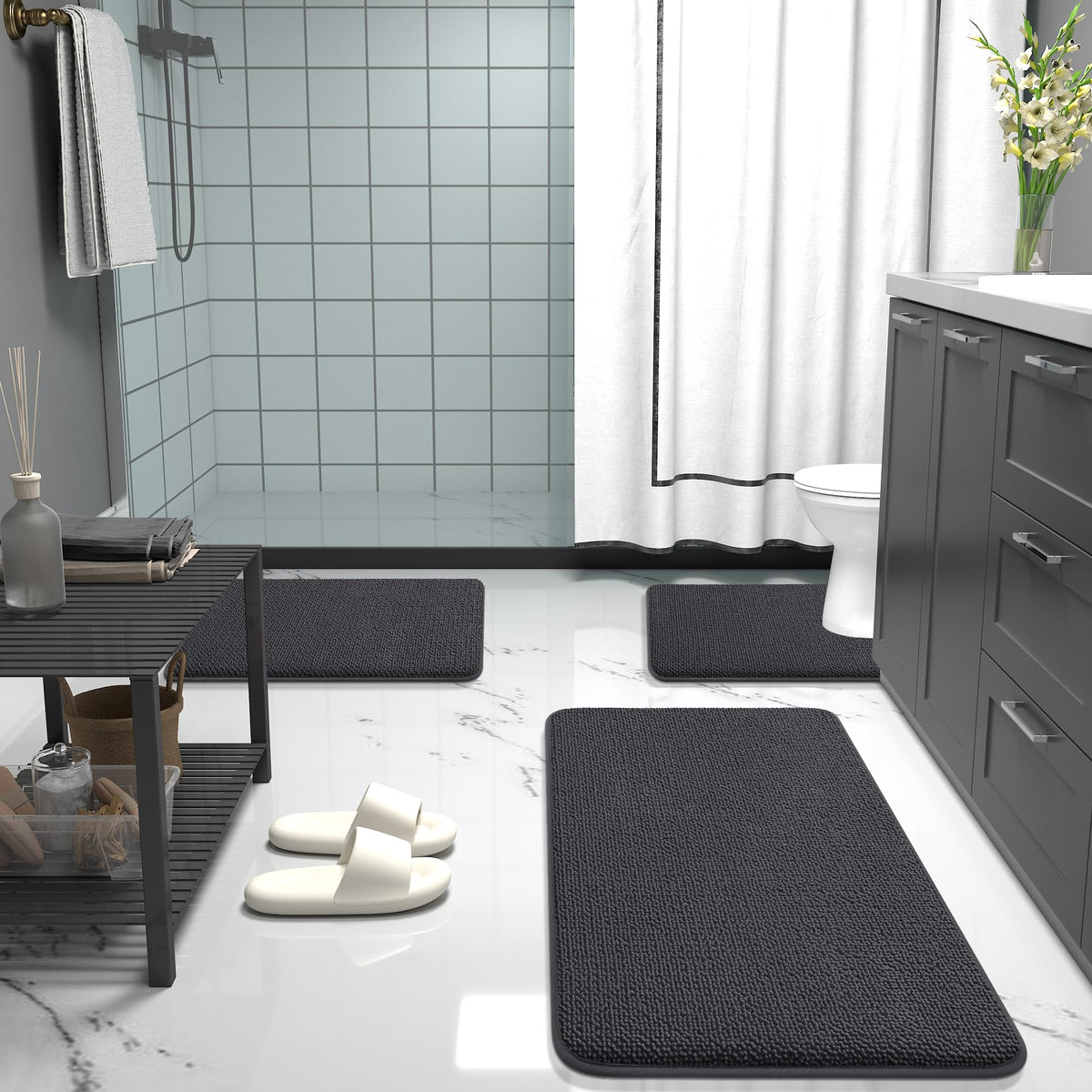 Memory Foam Bathroom Toilet Rugs U