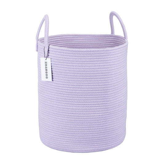Rope Laundry Basket Hamper for Clothes Large Purple or Lavender