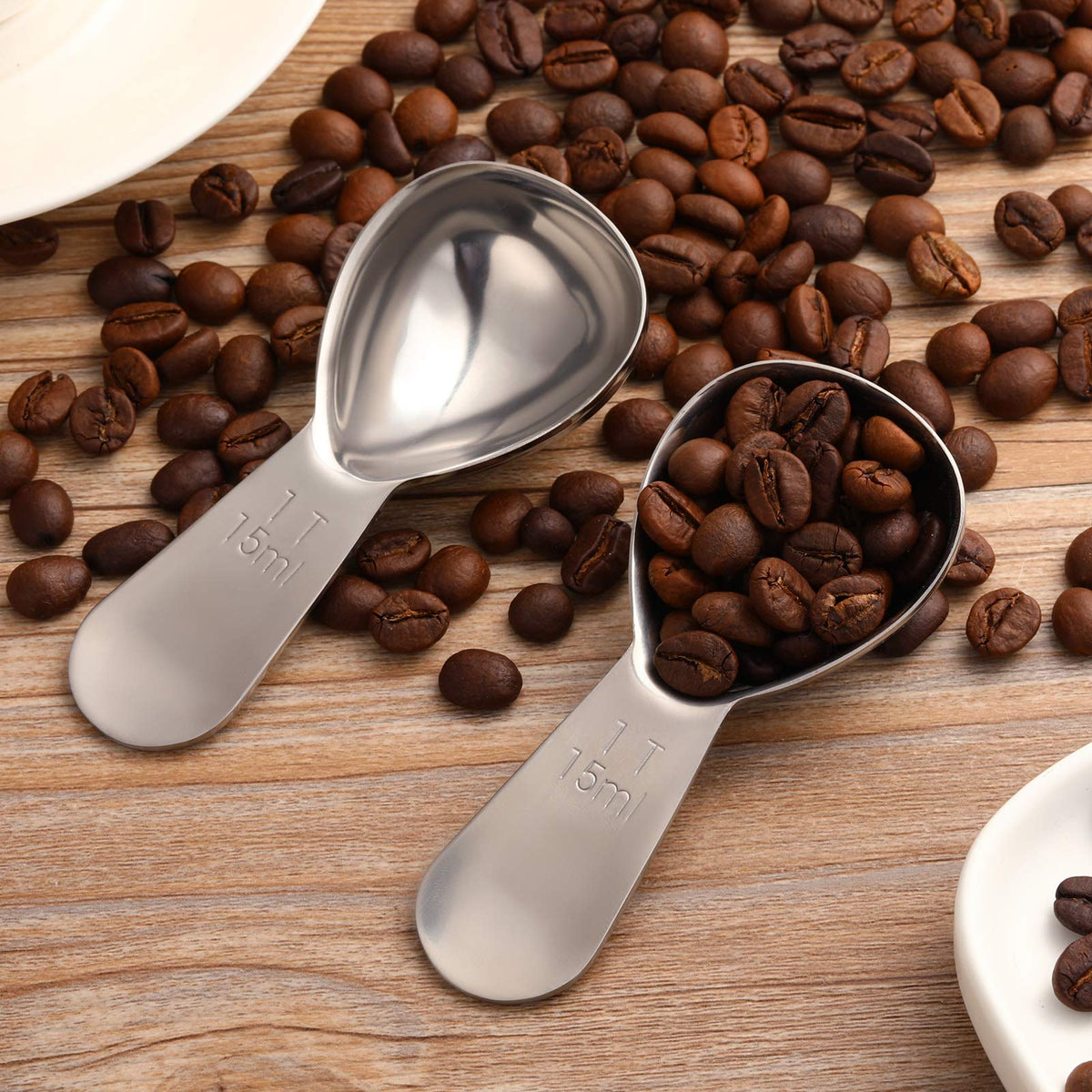 3 Pieces Coffee Scoop Tablespoon Measuring Spoons Stainless Steel Coffee Scoops Short Handle Tablespoon for Tea Sugar Kitchen Gifts (3 Count)