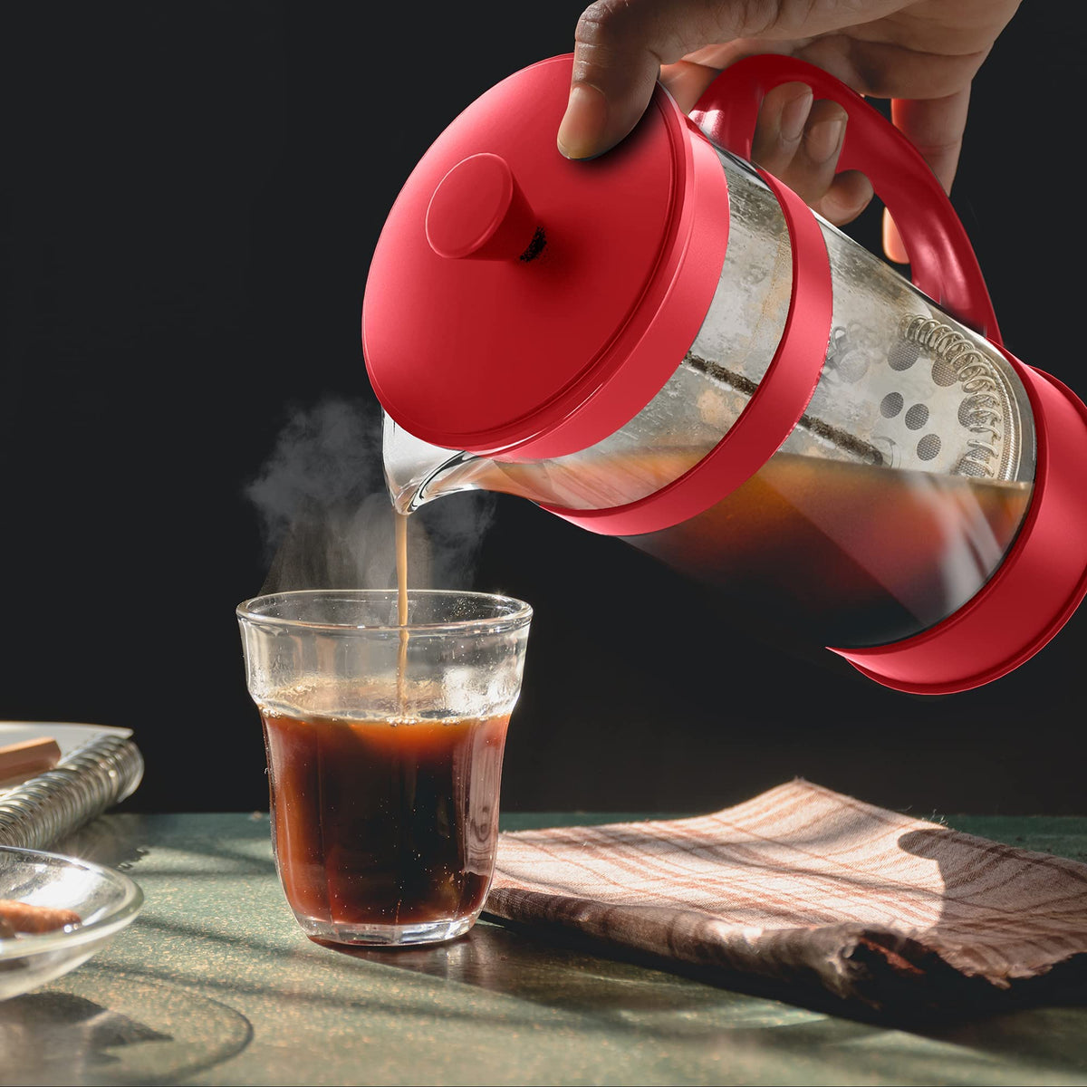 Borosilicate Glass French Press Coffee Maker 34 Oz