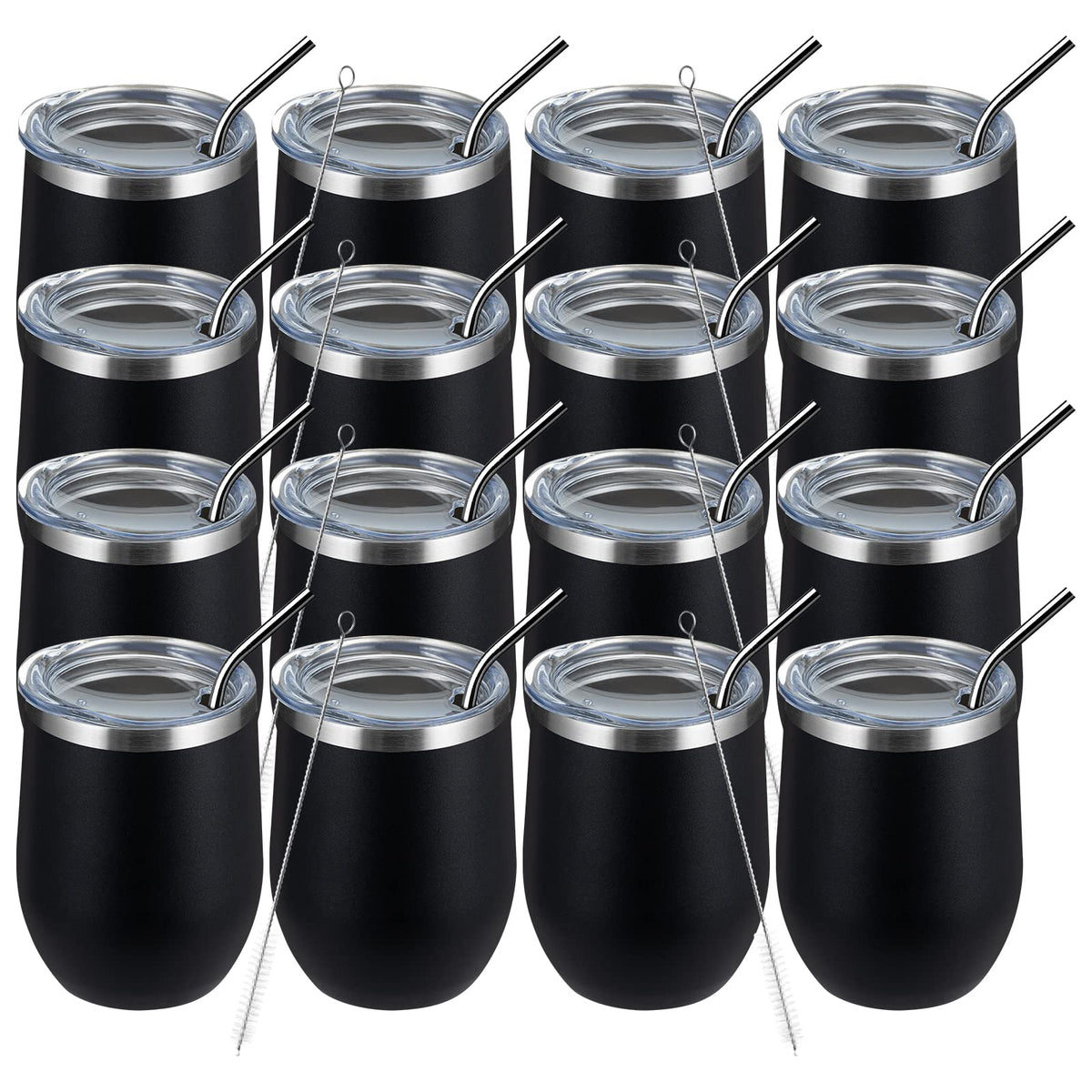 12oz Wine Tumbler 16 Pack Bulk Gifts for Women (16 Count)
