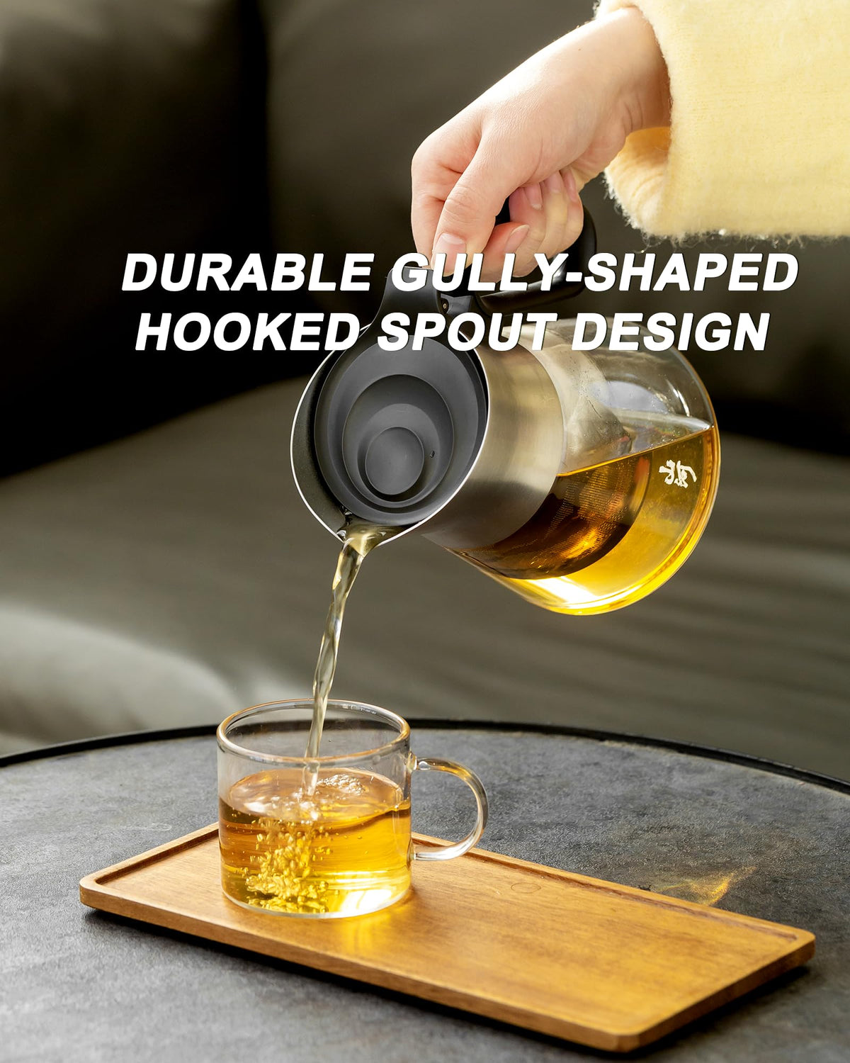 17 oz Small Glass Teapot with Infuser For Loose Leaf Tea Steeper
