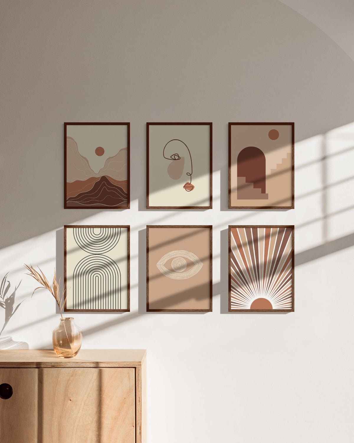 9x12 Walnut Oak Wood Picture Frames Set of 25