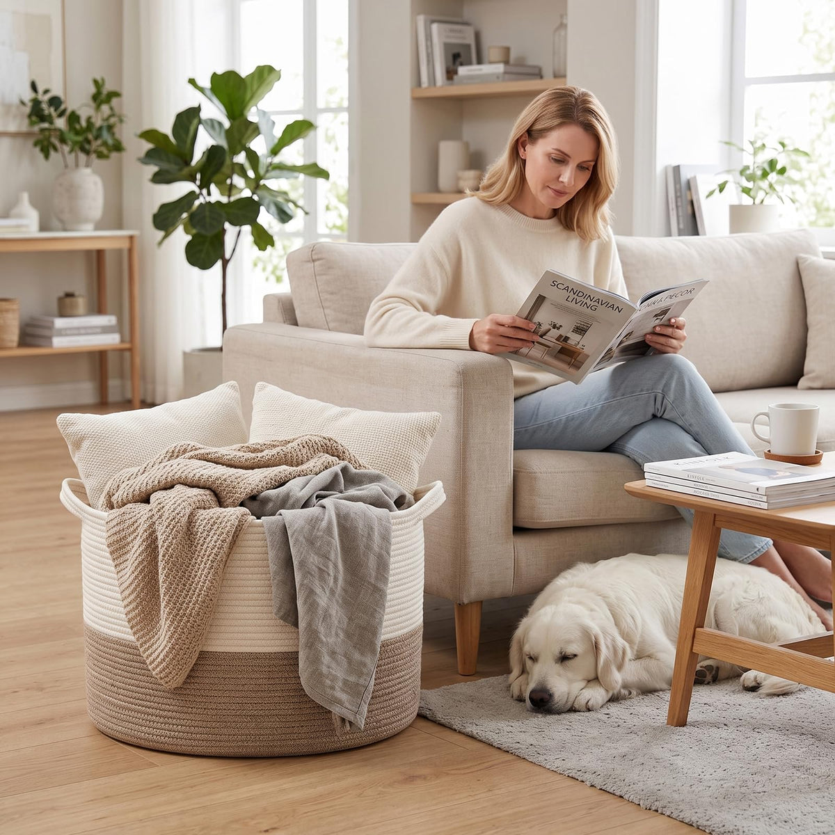 115L Extra Large Blanket Basket